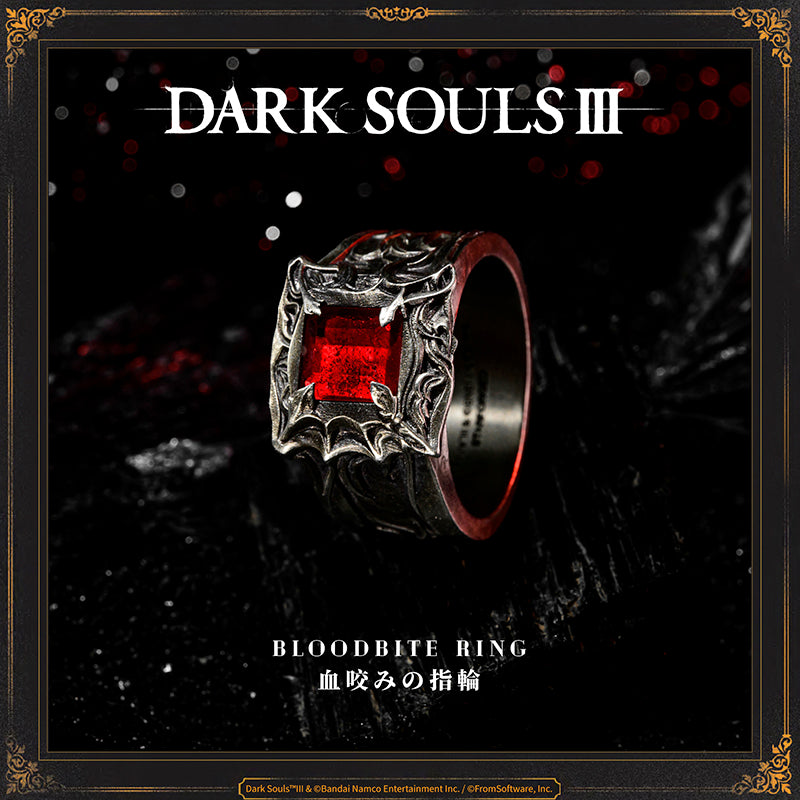 Starforged DARK SOULS III Bloodbite Ring Game Merchandise Ring Officially Authorized Bloodbite RingOne of the bite rings native to Carim. Increases bleed resistance.The crafting of these rings is forbidden, perhaps owing to a fear of malleable stone. Clerics, however, dabble freely in the art.